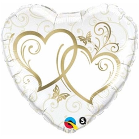 ANAGRAM Anagram 71498 18 in. Entwined Hearts Gold Foil Balloon - Pack of 5 71498